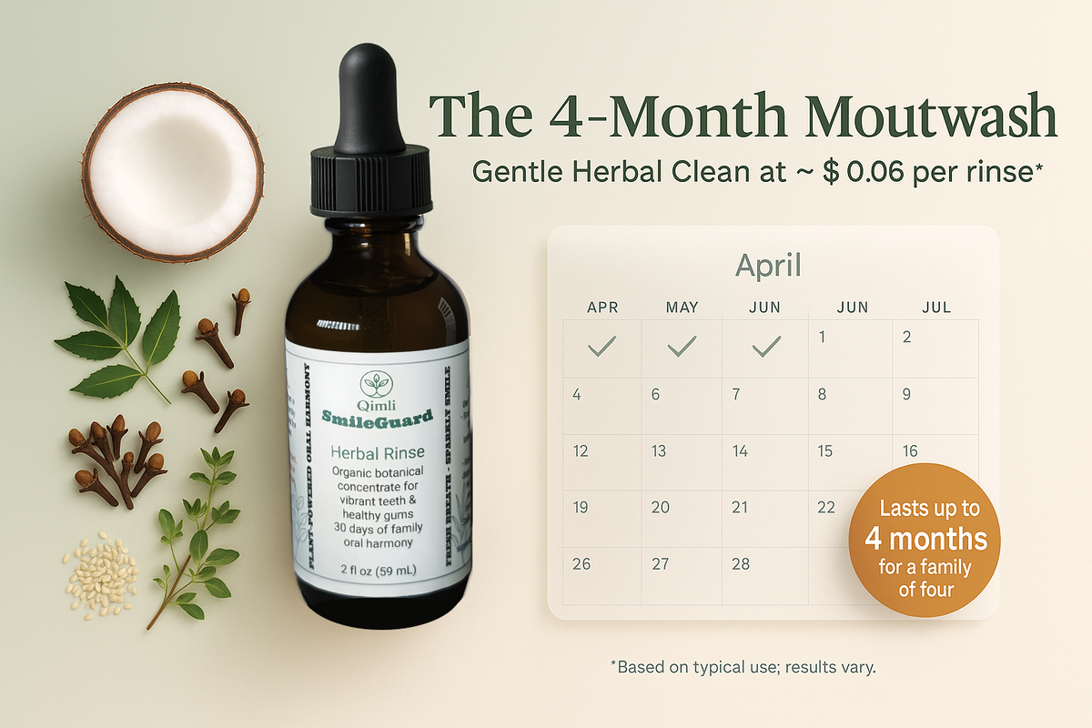 The 4-Month Mouthwash: Why One Bottle of Qimli Rinse Lasts Longer, Feels Gentler, and Saves You Money