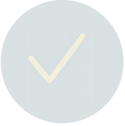 Round light blue circle with a white check mark