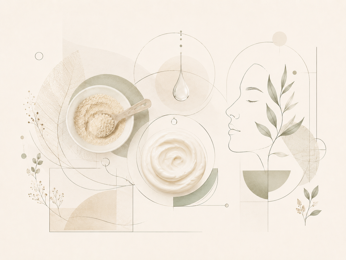 Dry botanical face mask being mixed fresh before use